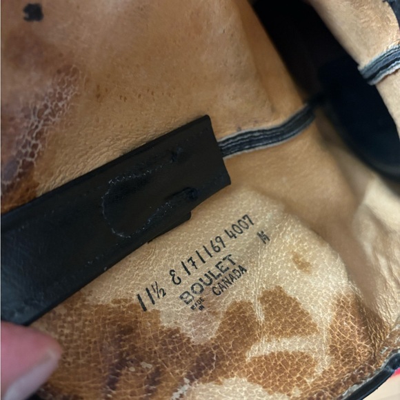 Boulet Black Leather Cowboy Boots - Picture 7 of 7